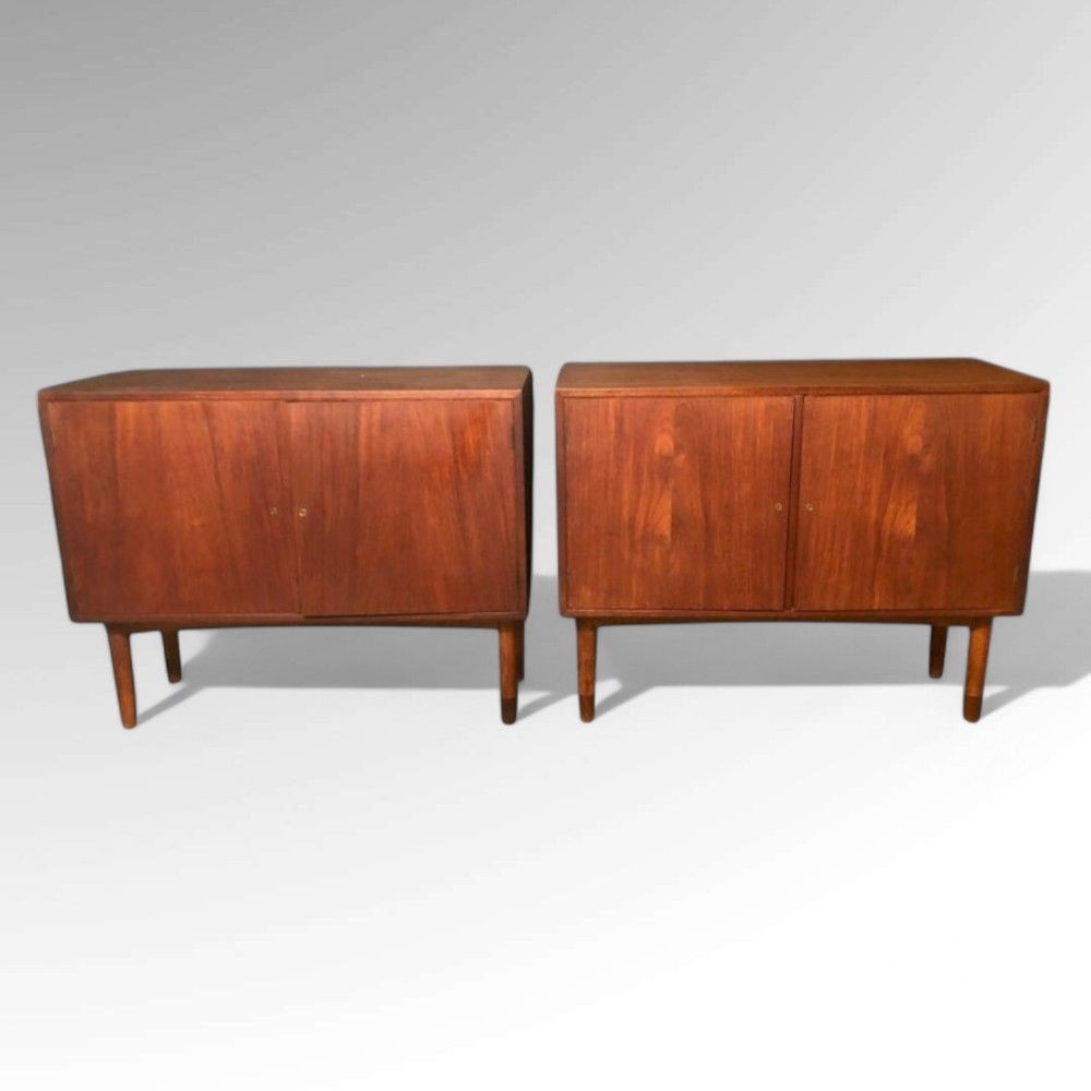 Gjovik Mobelfabriken, Mid-Century Modern, Low Cabinets, Teak, Denmark, 1950s