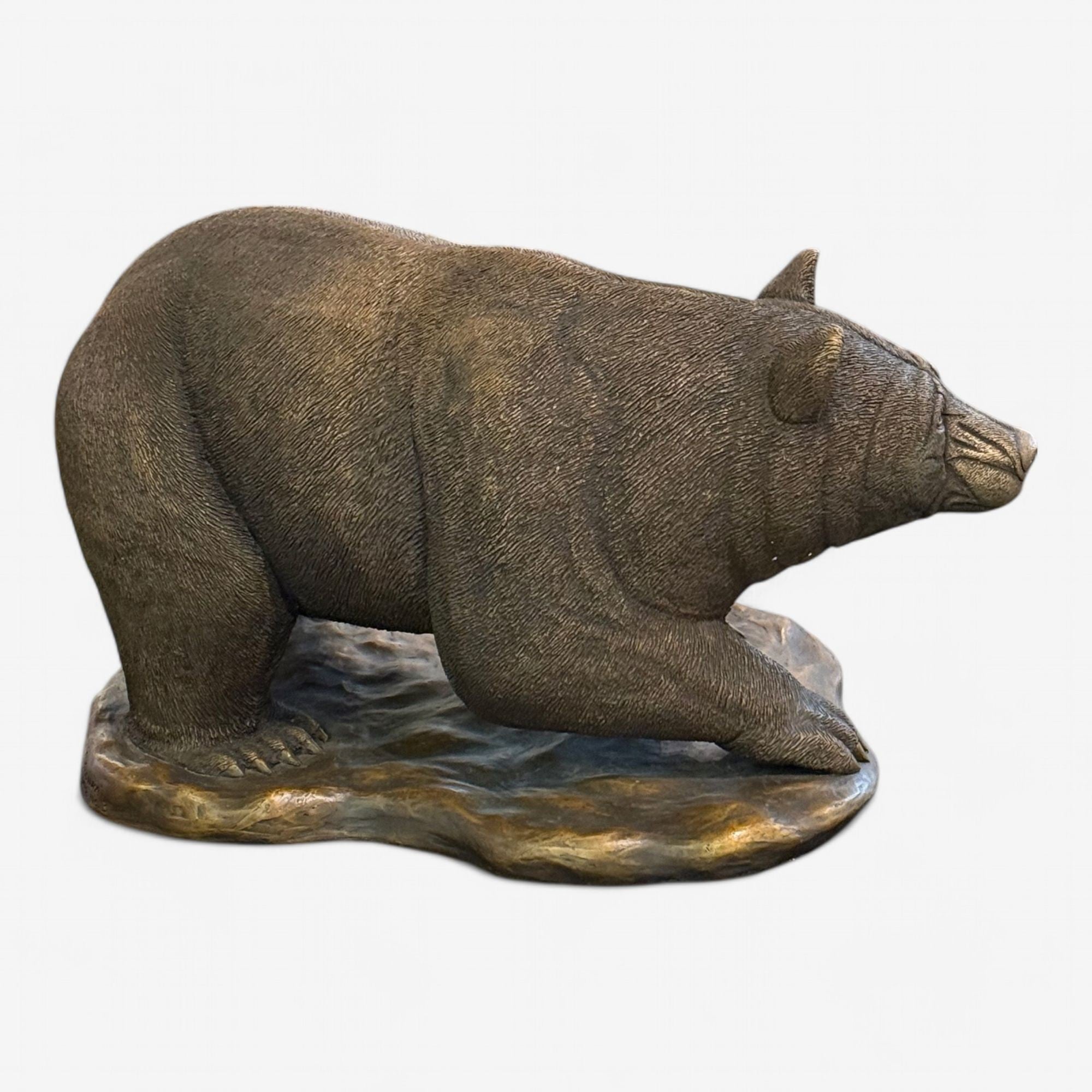 Modern American Bear Sculpture, Hot Cast Bronze, American, 21st C.