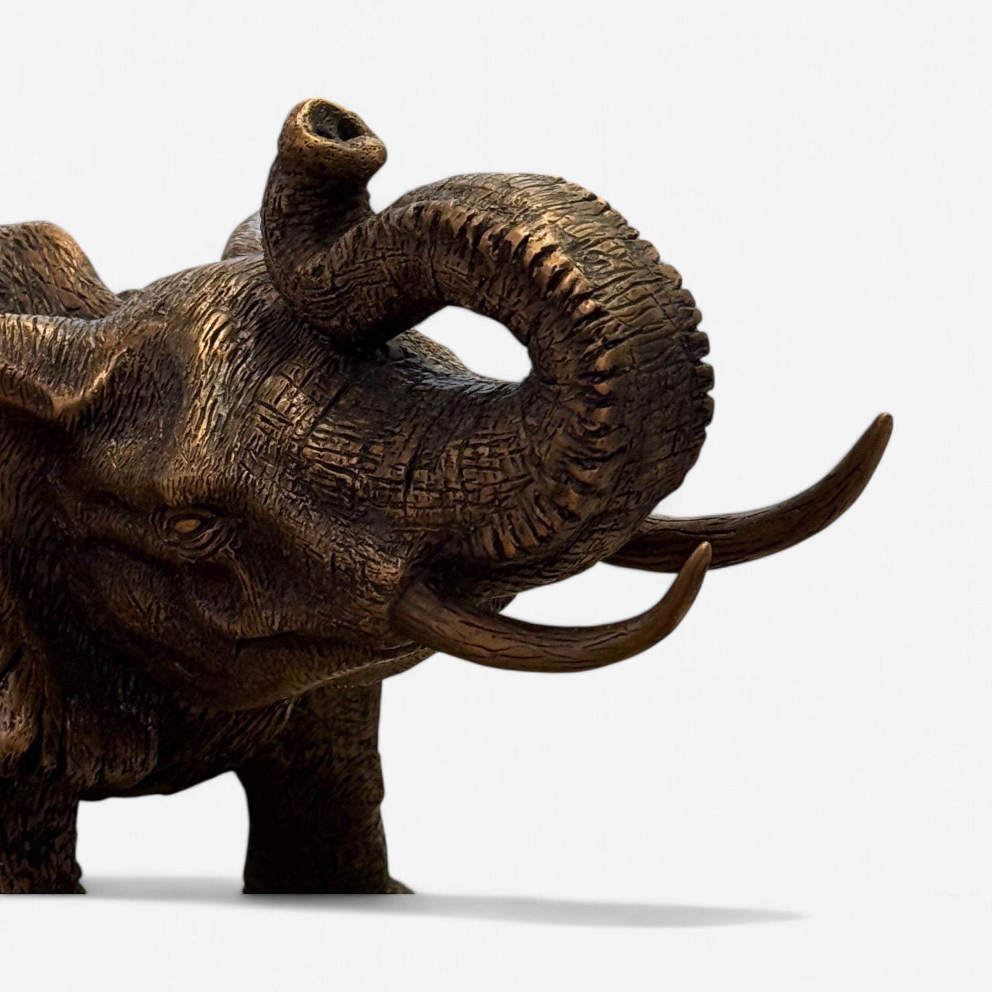 Modern African Elephant Sculpture, Hot Cast Bronze, American, 21st C.