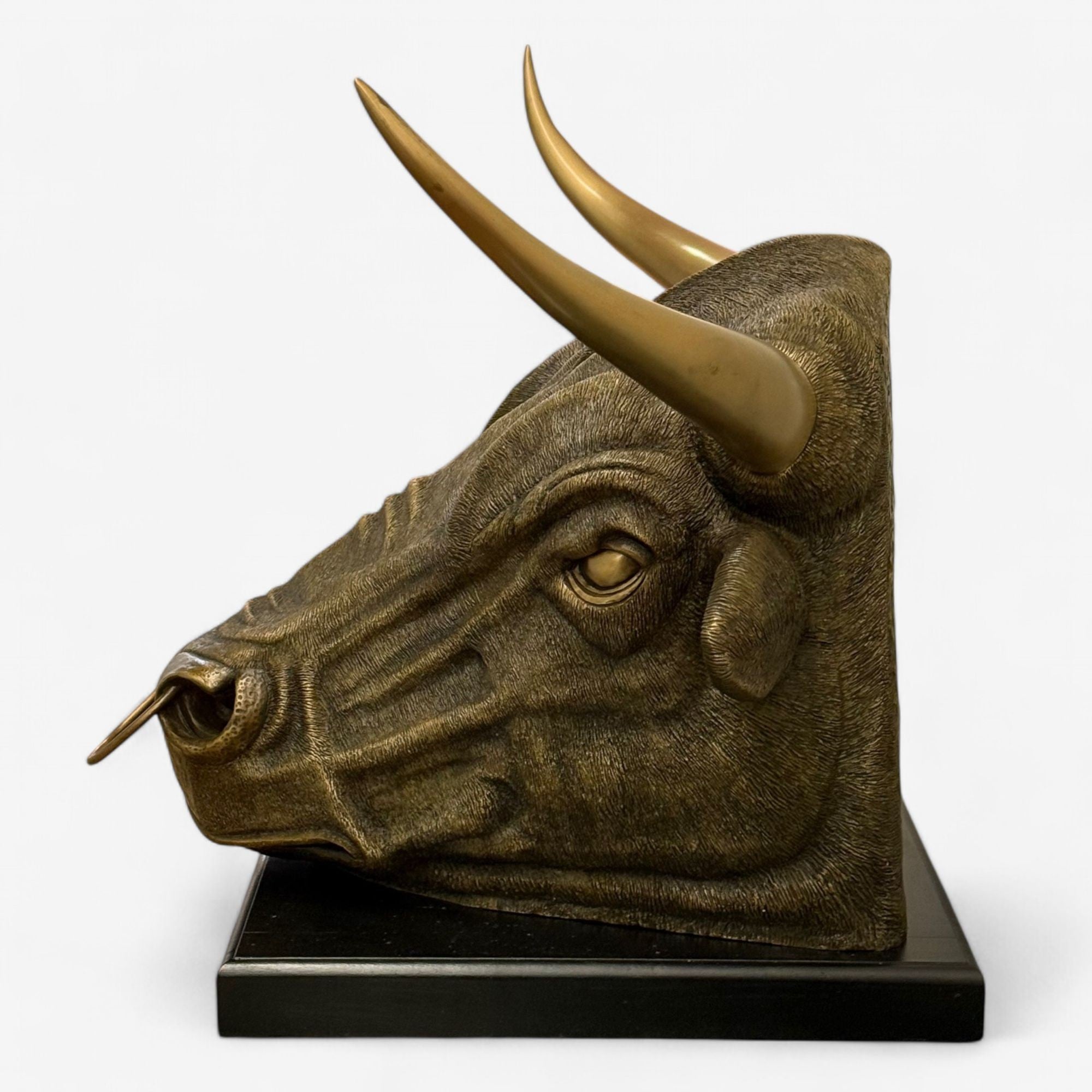 Modern, Spanish Fighting Bull Sculpture, Hot Cast Bronze, American, 21st C.