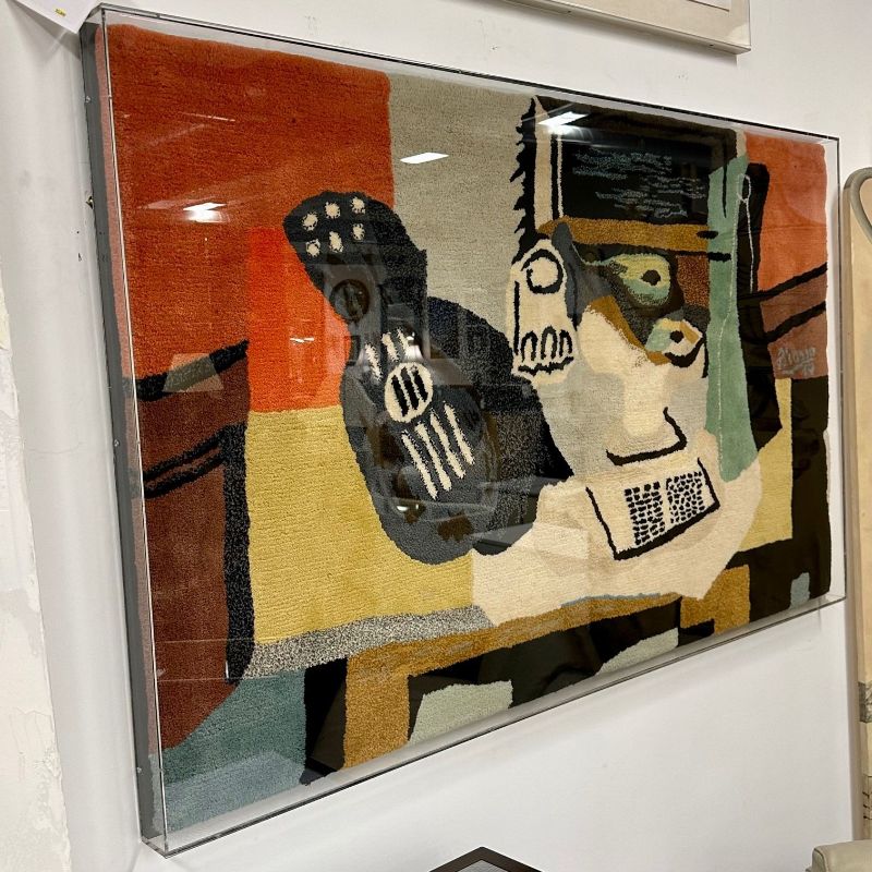 Framed Carpet, Picasso's 'Guitar, Glass, and Fruit Dish' Rug, Decorative Art