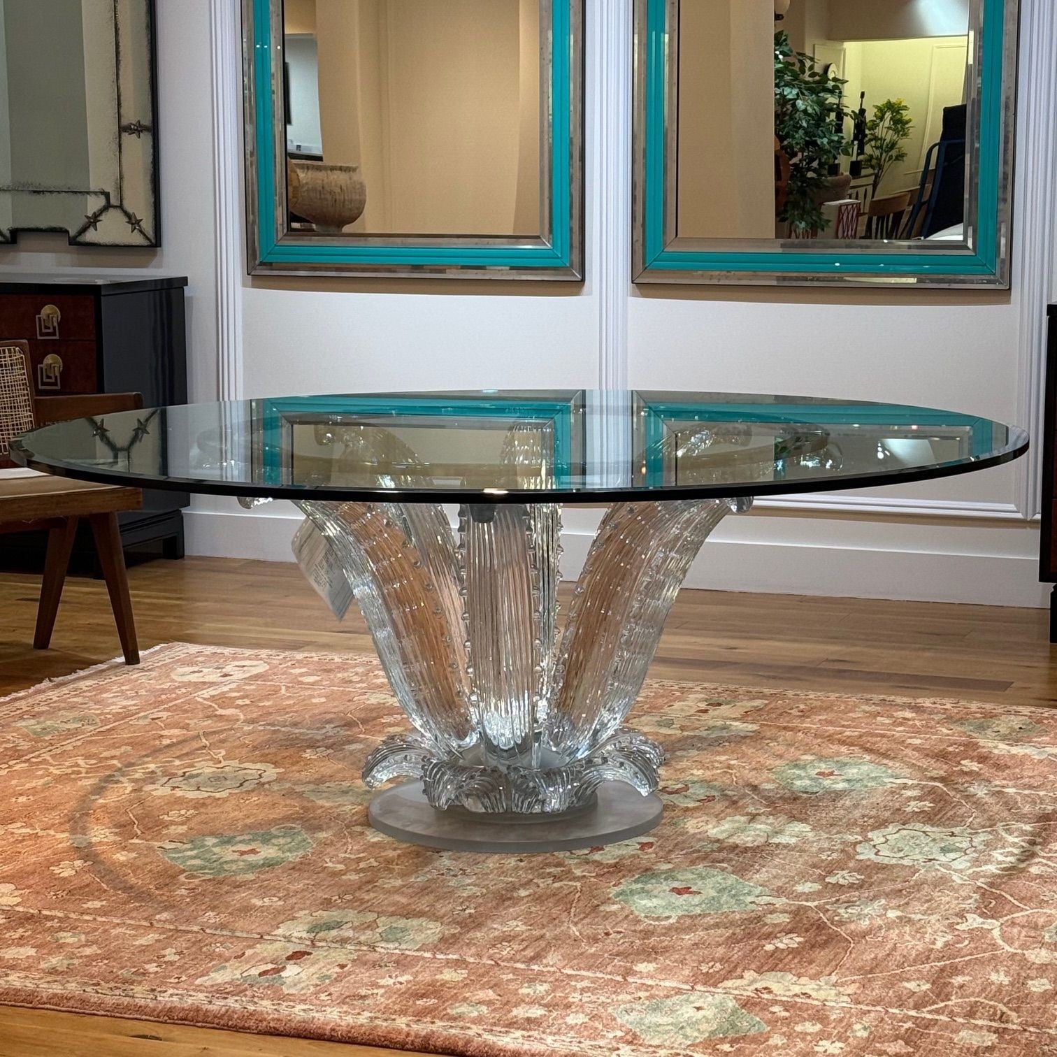 Lalique, Modern Cactus Center Table, Clear Crystal, 72" Glass, France, 1984