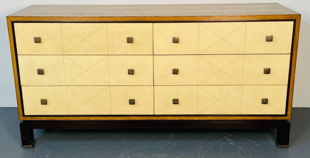 Mid-Century Modern Parzinger Style Parchment Dresser / Sideboard / Cabinet