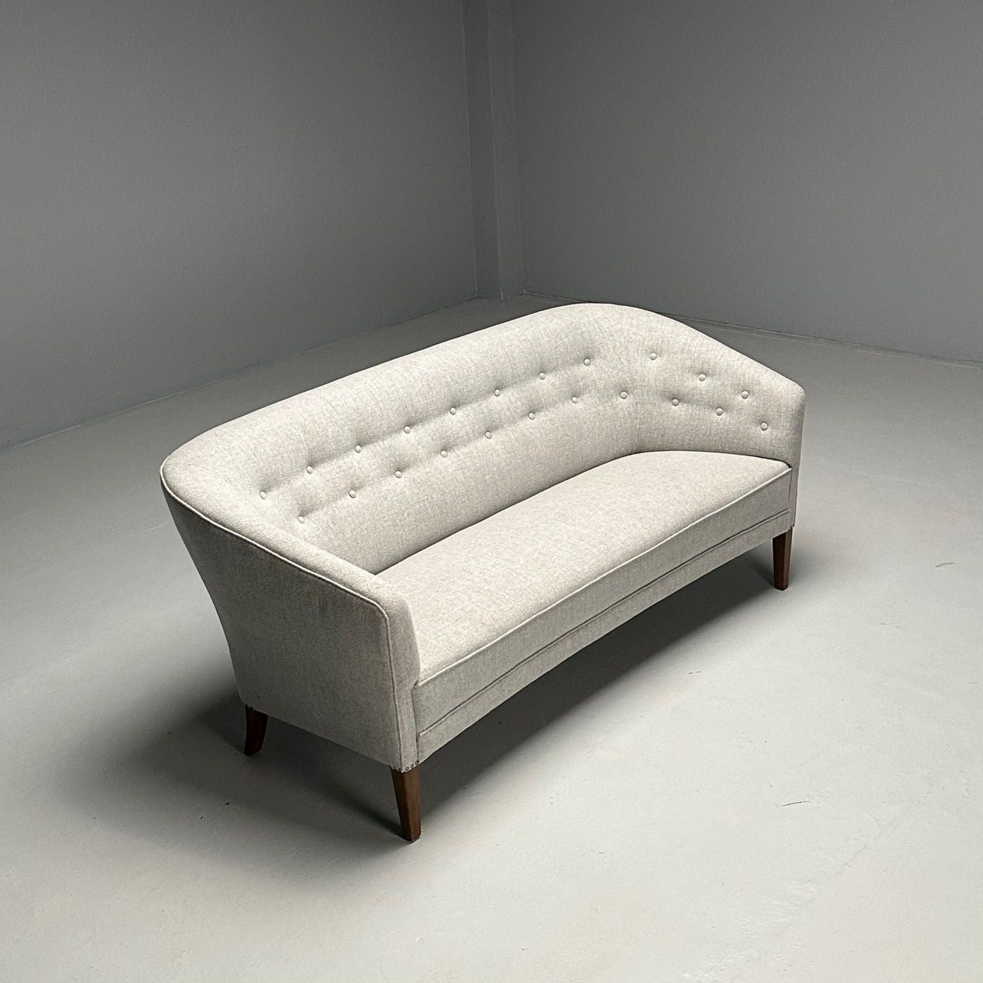 Ludvig Pontoppidan, Danish Mid-Century Modern, Sofa, Light Gray Wool, 1950s