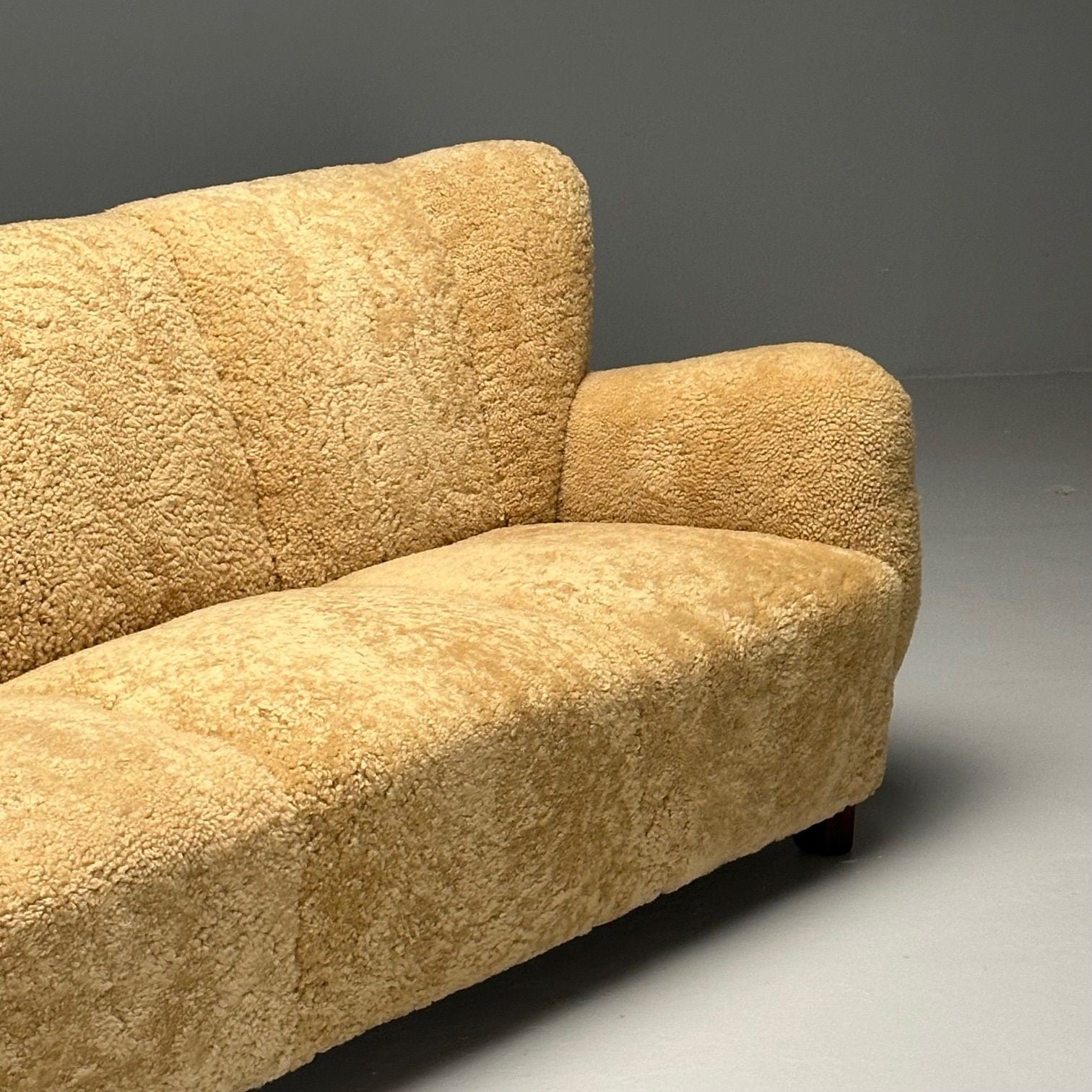 Cabinetmaker, Danish Mid-Century Modern, Sofa, Sheepskin, Oak, Denmark, 1940s