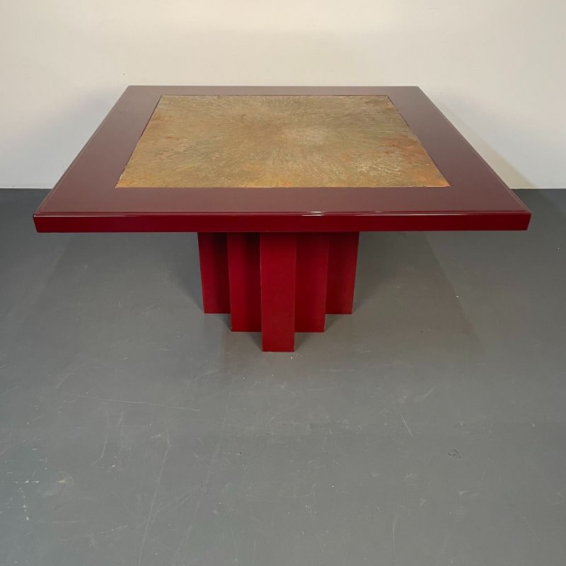 Georges Mathias Belgian Mid-Century Modern Dining, Center Table, Lacquer, Signed