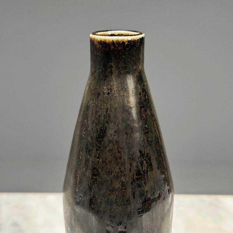 Carl-Harry Stalhane, Rörstrand, Swedish Mid-Century Modern, Grey Stoneware Vase