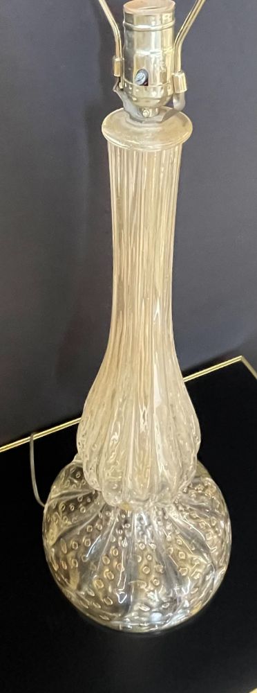 Large Italian Murano Glass Table Lamp, Mid-Century Modern, Barovier Toso Style