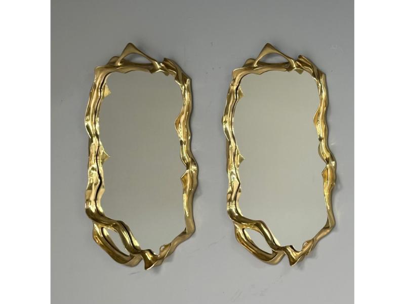 Contemporary, Organic Modern, Surrealist Bronze Wall Mirrors, Free Form