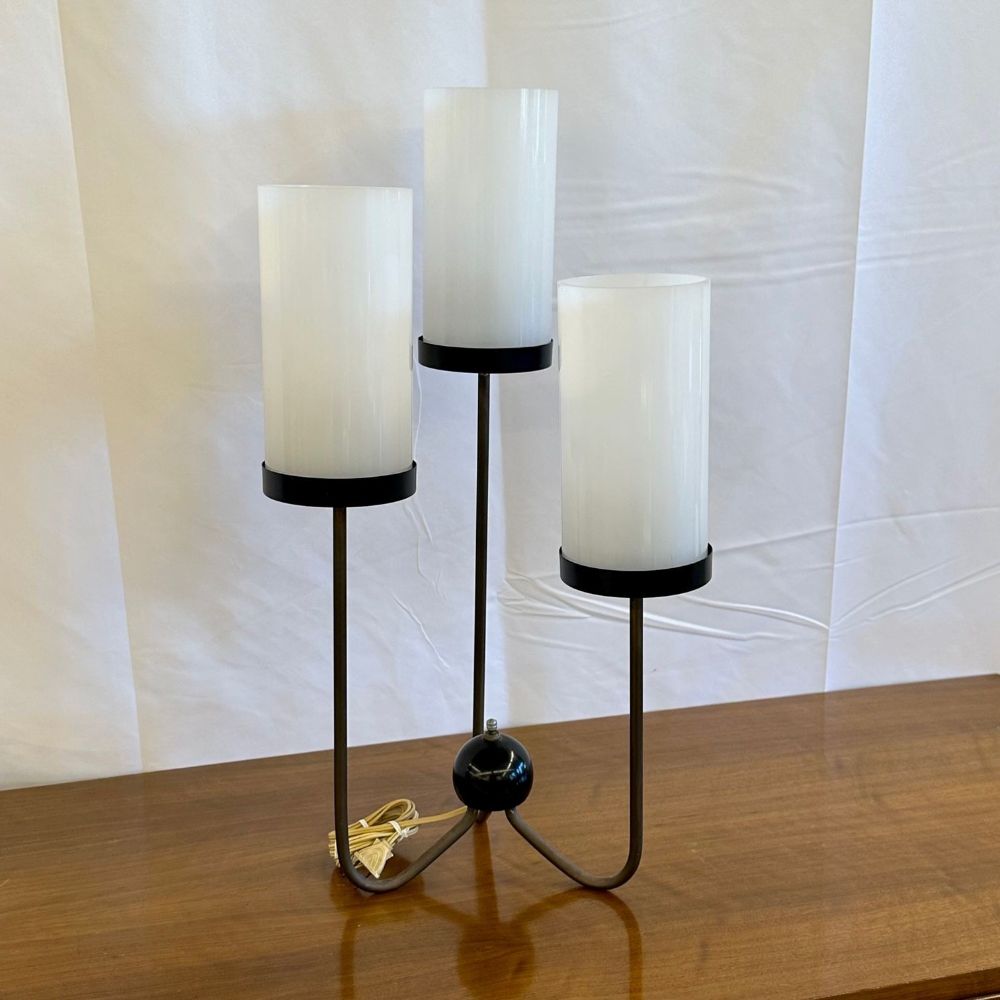 Pair of Large Mid-Century Modern Brass Table / Desk Lamps by Kurt Versen