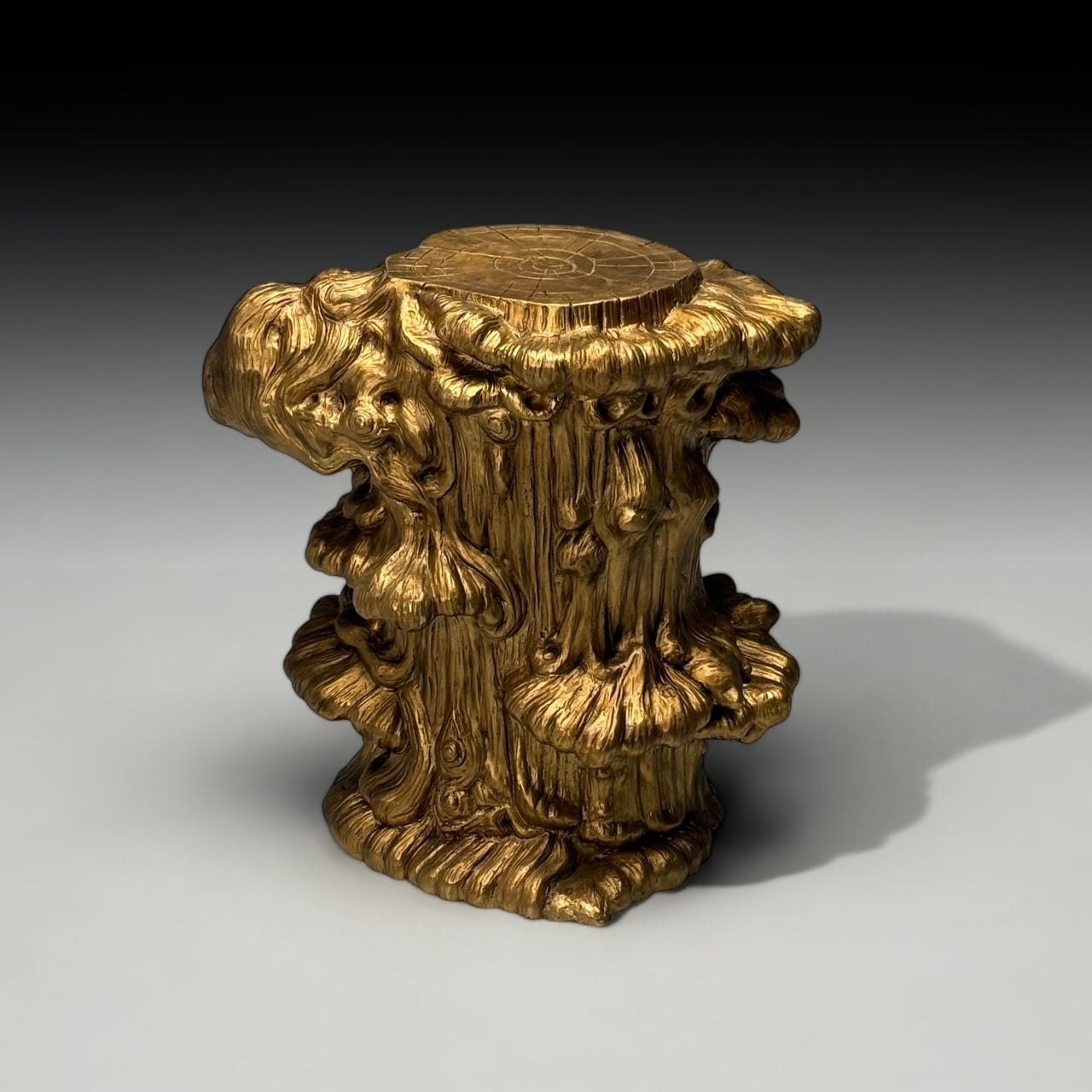 Modern Tree Trunk Sculptural Side Table, Cast Bronze, American, 21st C.