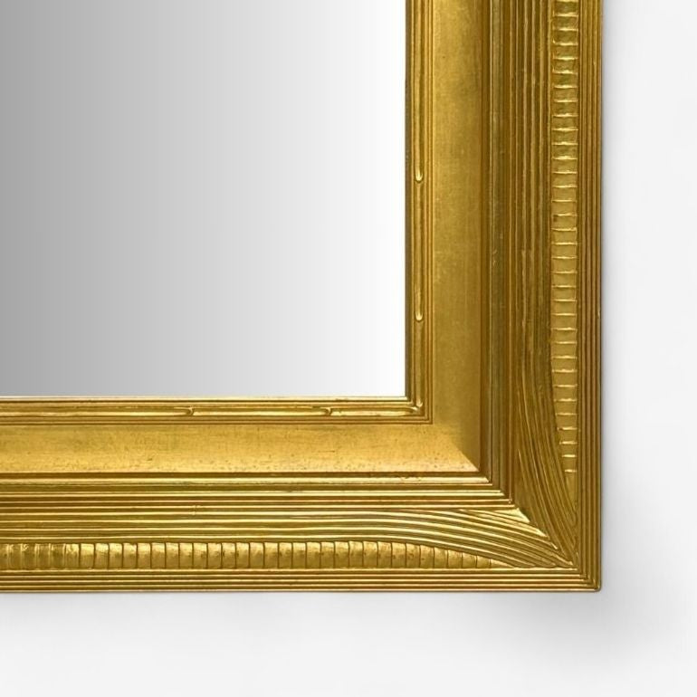 Hollywood Regency, Custom Giltwood Mirror, Water Gilt, Glass, USA, 21st C.