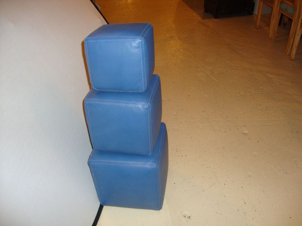 Dakota Jackson Group of Three Leather Cubes- Seats