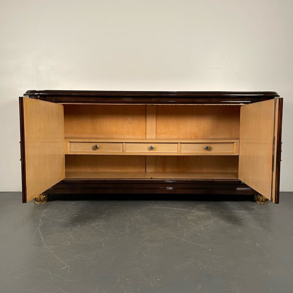 French Art Deco Sideboard by Rene Drouet, Signed Refinished Modern Cabinet