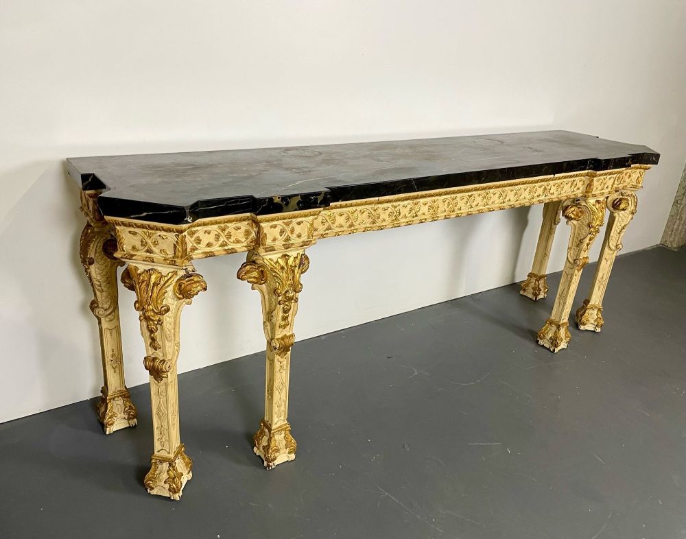 Monumental Marble Top Louis XV Style Console, Sideboard, Maison Jansen, 19 Cent