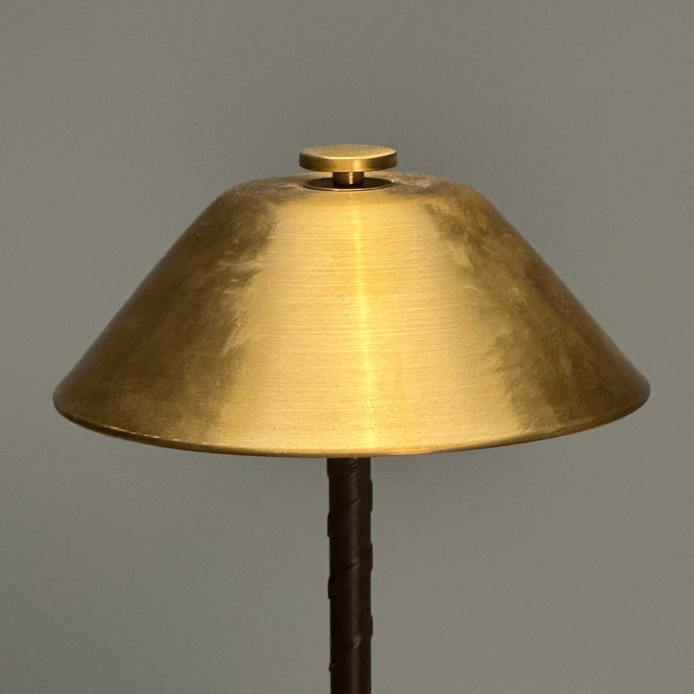 Einar Bäckström, Swedish Mid-Century Modern, Table Lamps, Leather, Brass, 1940s