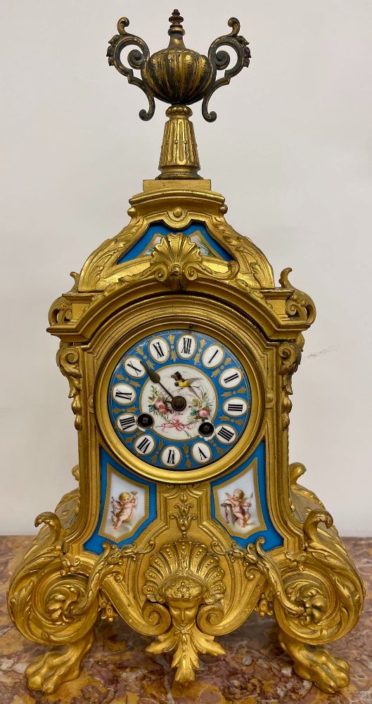 Louis XVI Dore Bronze Mantle Clock, Conrad Felsing, Berlin