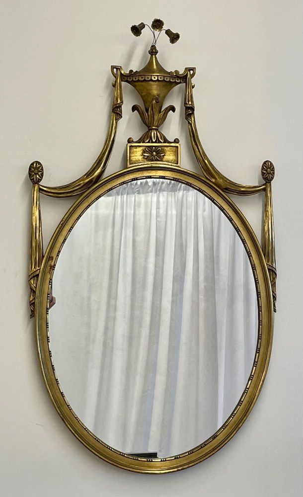 Pair of Adams Style Giltwood Wall Mirrors, Console or Commode Mirrors