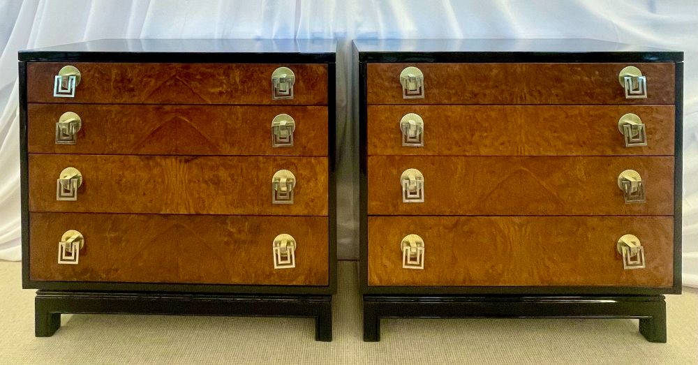 Pair of Mid-Century Modern Commodes, Chests by Renzo Rutili for John Stuart