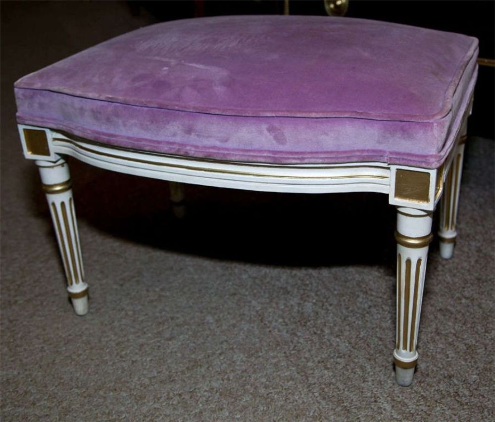 Pair of French Louis XVI Style Painted Foot Stools