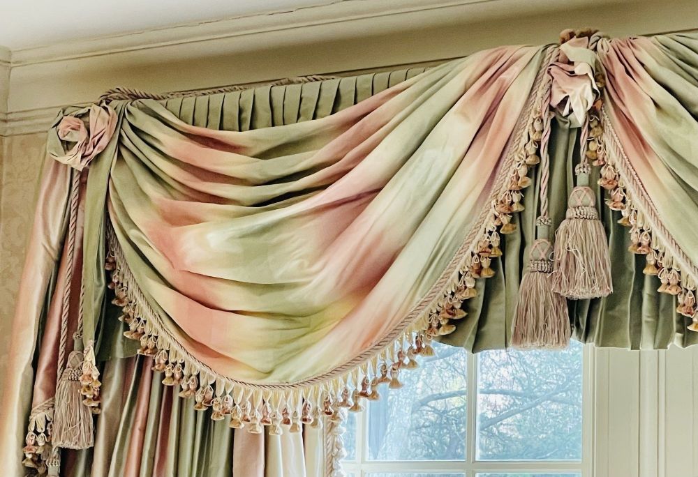 Scalamandre Window Treatments, Curtains, Drapery Rainbow Stripe, Fringed, Lined