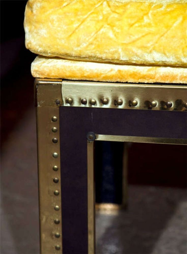 Pair of Brass Tacked Footstools