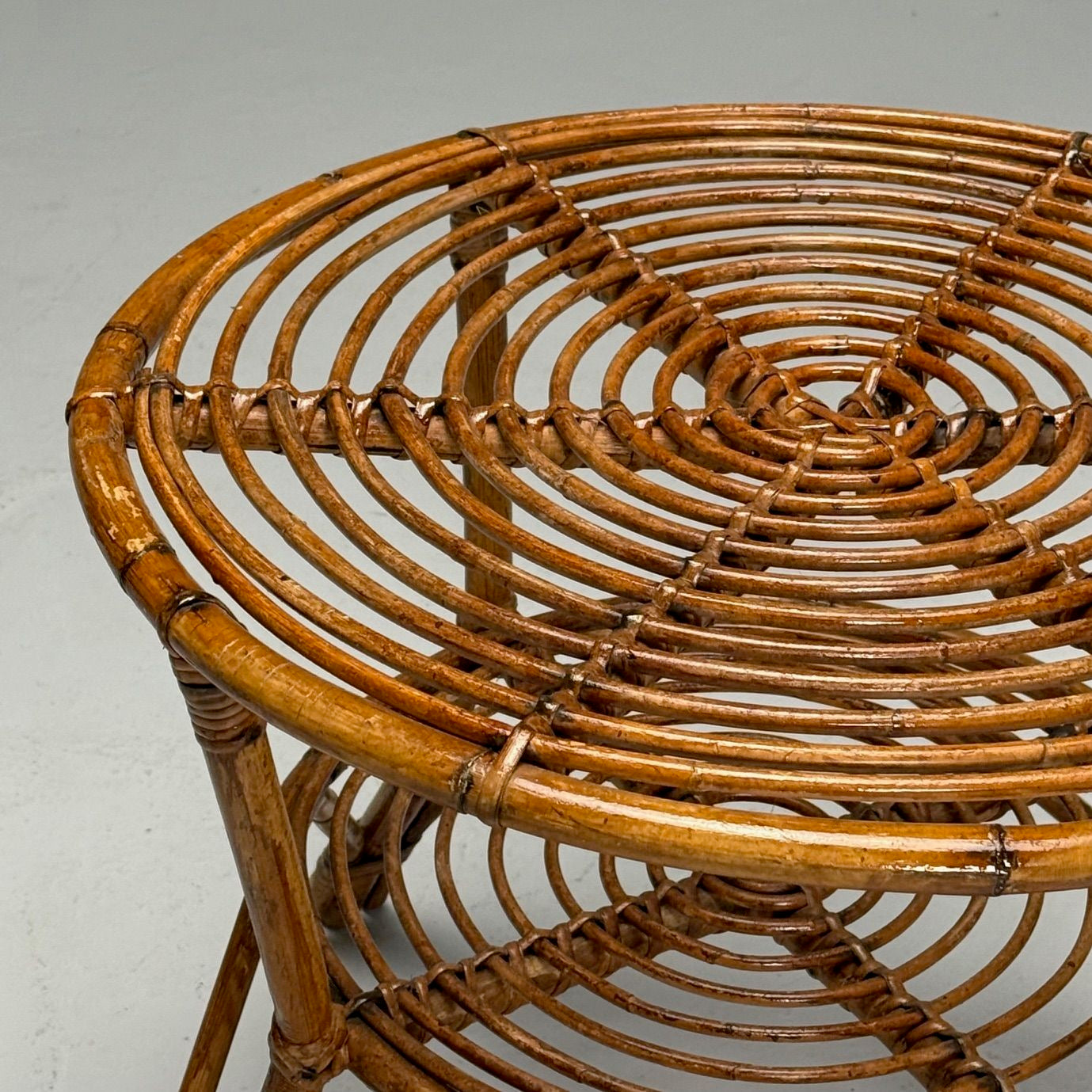 Italian Mid-Century Modern, Occasional Table, Rattan, Bamboo, Italy, 1960s