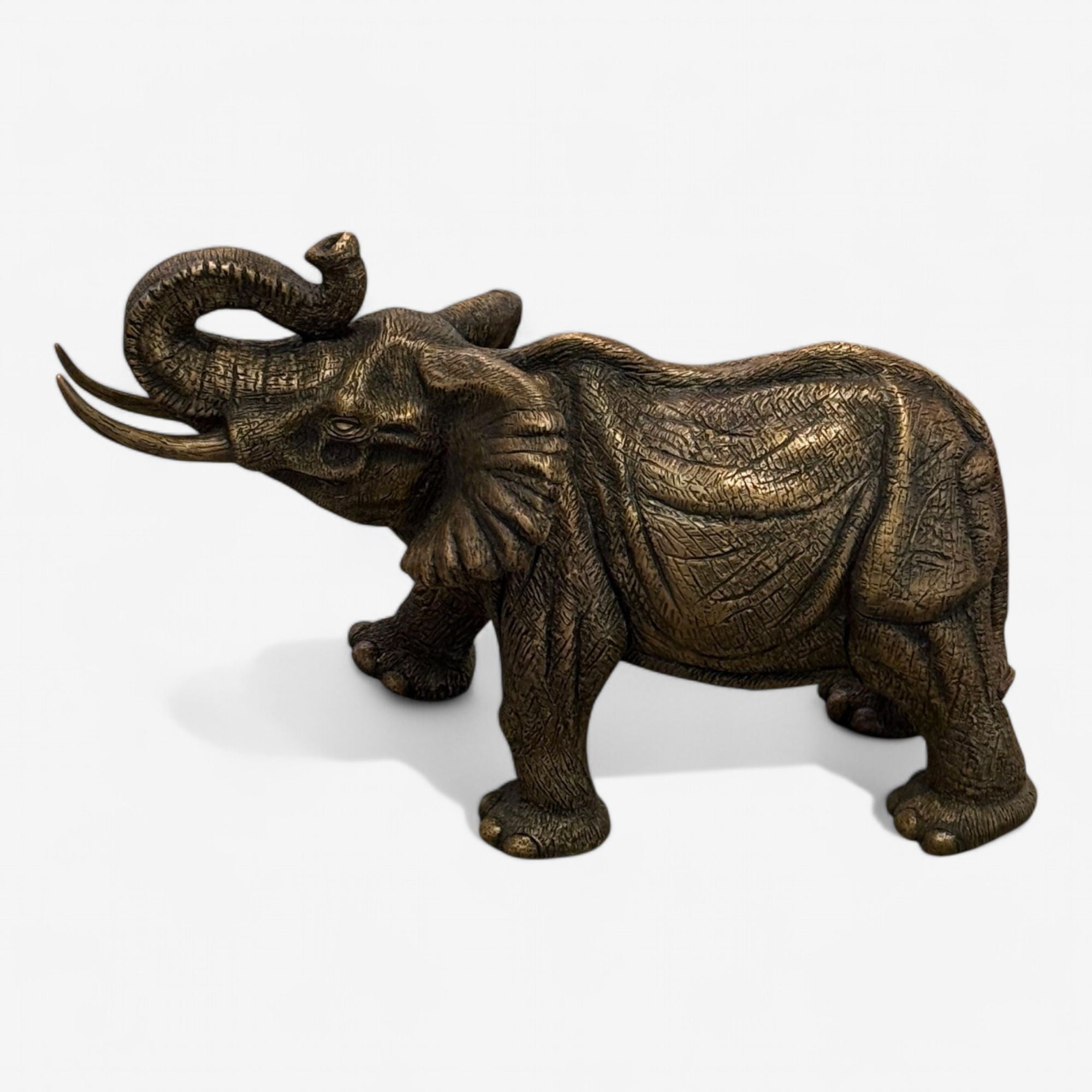 Modern African Elephant Sculpture, Hot Cast Bronze, American, 21st C.