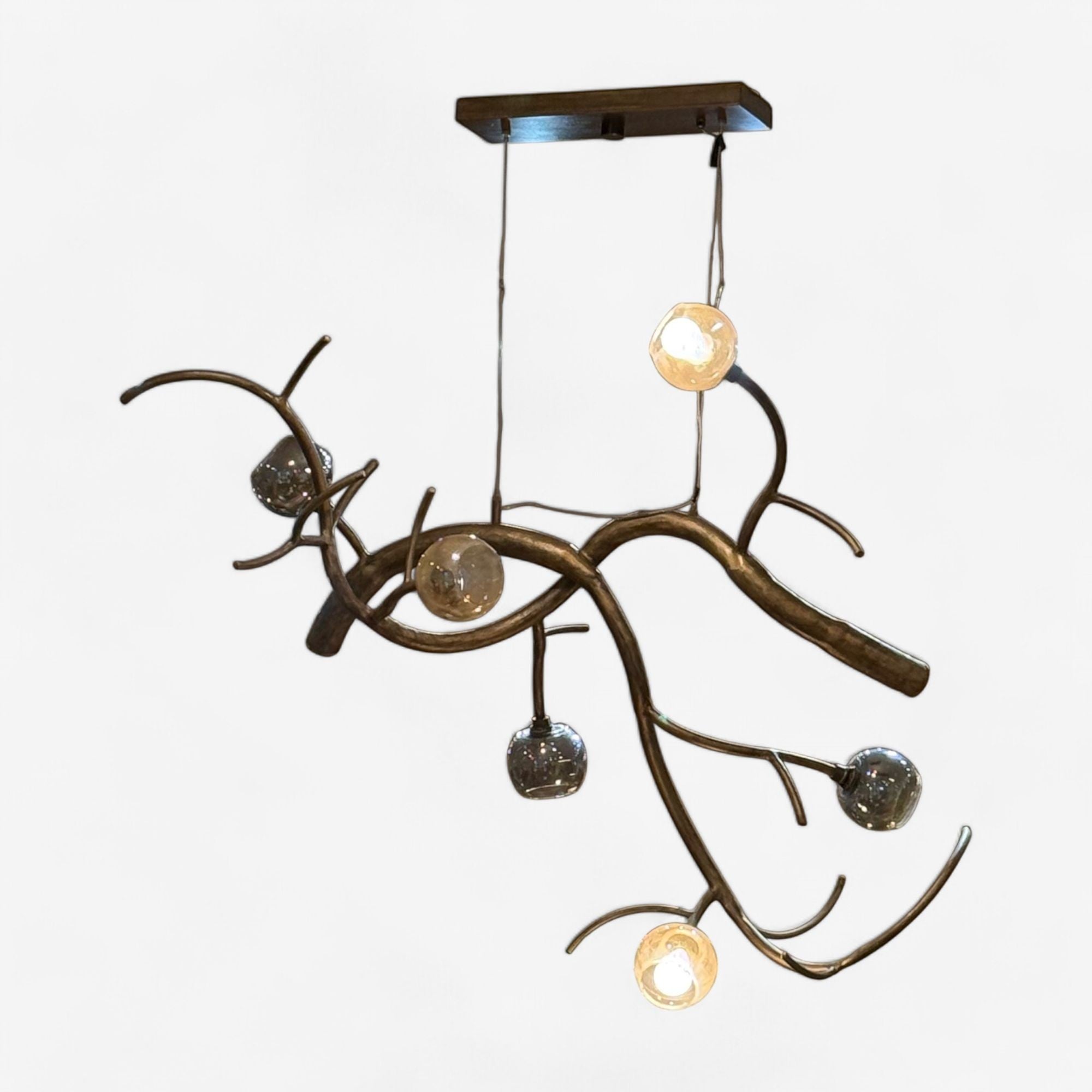 Christopher Poehlmann, Modern Sculptural Branch Chandelier, Mirrored Glass