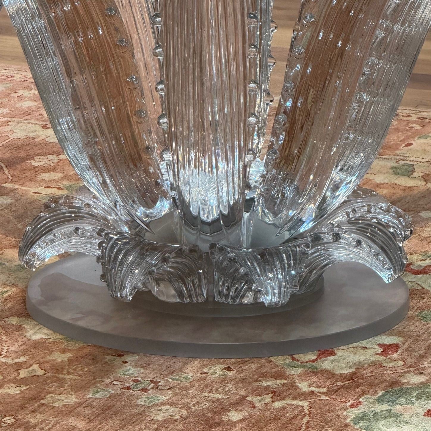 Lalique, Modern Cactus Center Table, Clear Crystal, 72" Glass, France, 1984