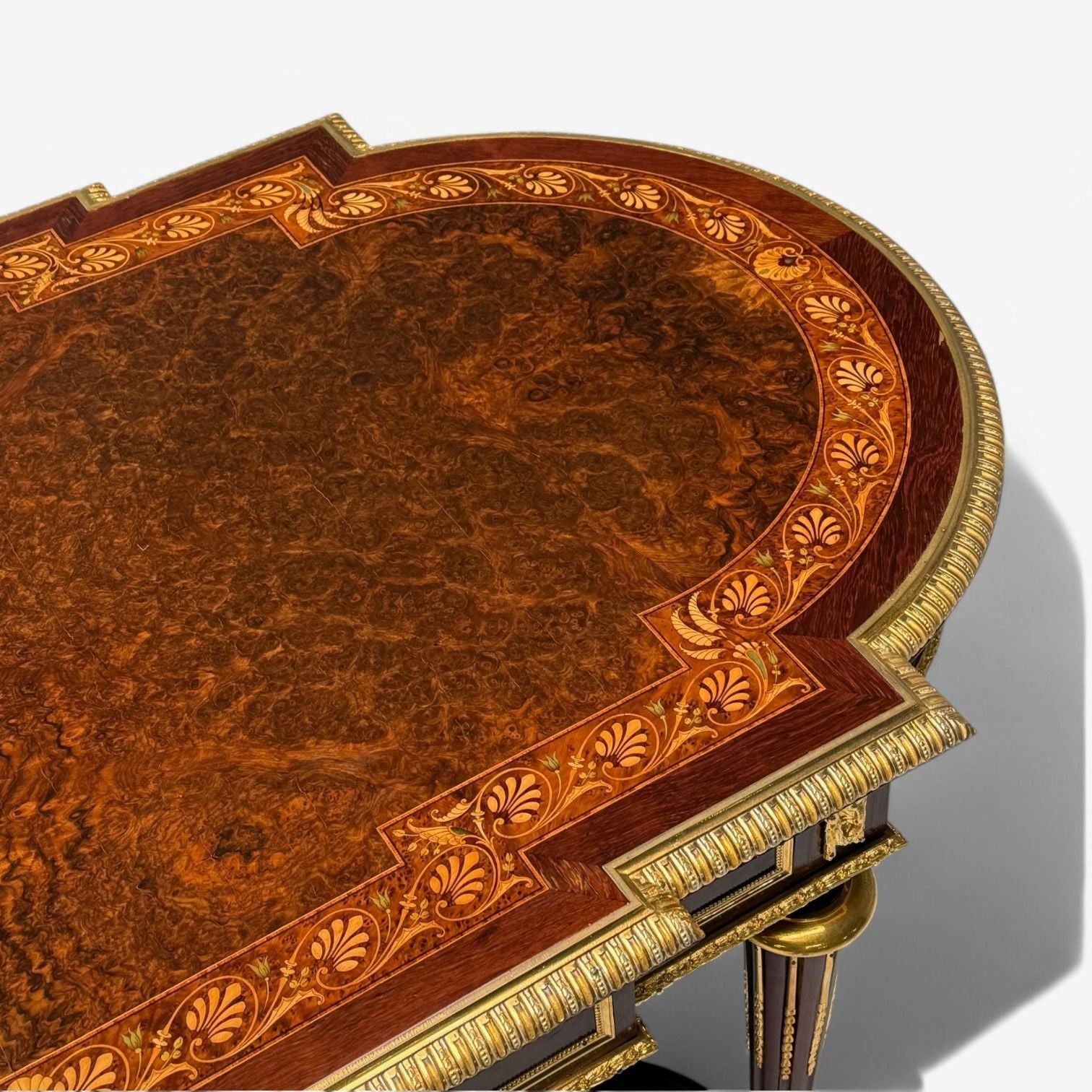 Napoleon III, Desk, Center Table, Bronze, Inlaid Tortoise, France, 19th Century