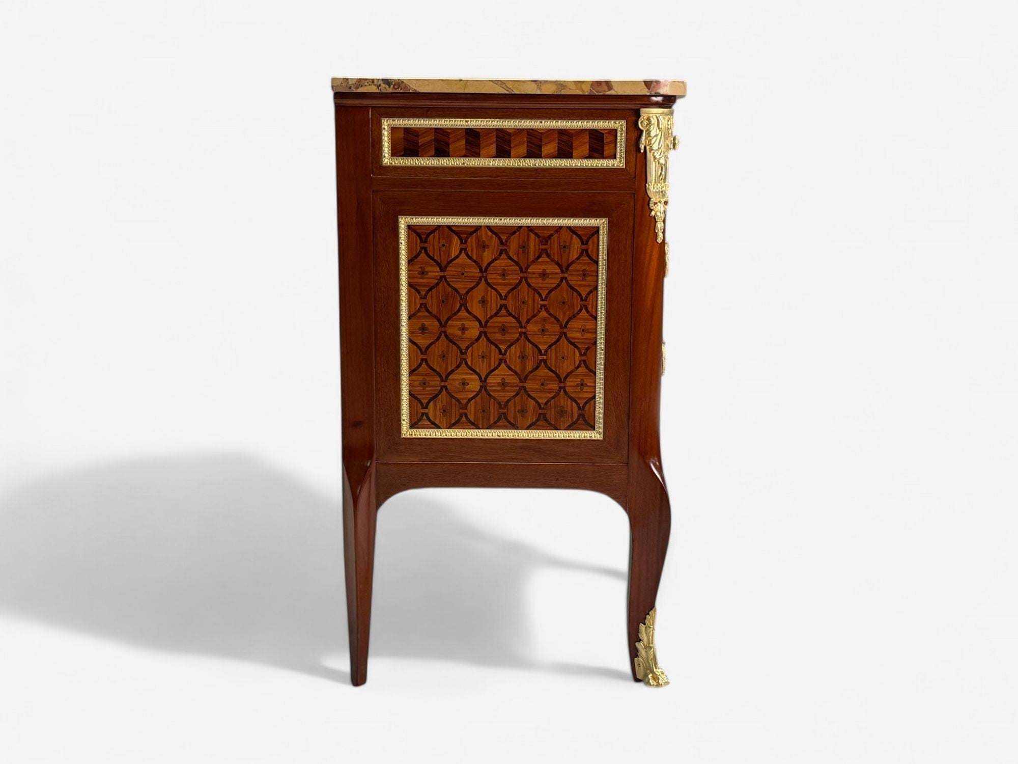 Louis XV Style, French Commode, Kingwood Inlay, Bronze, France, 19th C.