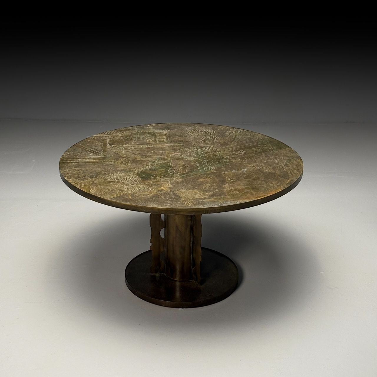 Philip & Kelvin LaVerne, Mid-Century Modern, Chan Center Table, Bronze, 1960s