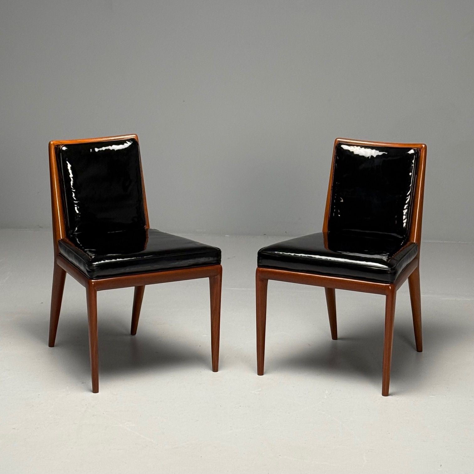 T.H. Robsjohn Gibbings, Widdicomb, Mid-Century Modern, Six Dining Chairs, Walnut