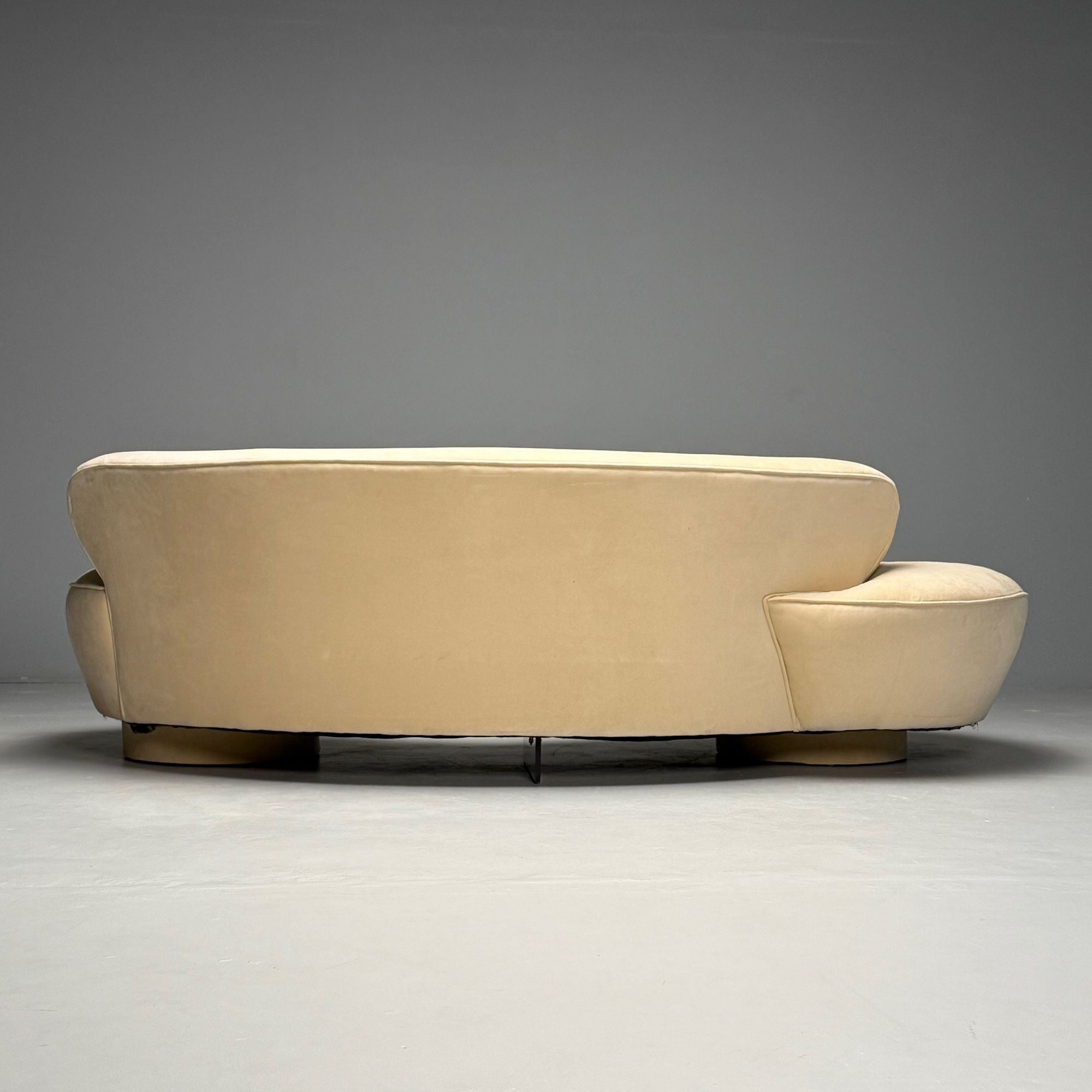 Vladimir Kagan, Directional, Mid-Century Modern, Serpentine Cloud Sofa, Velvet