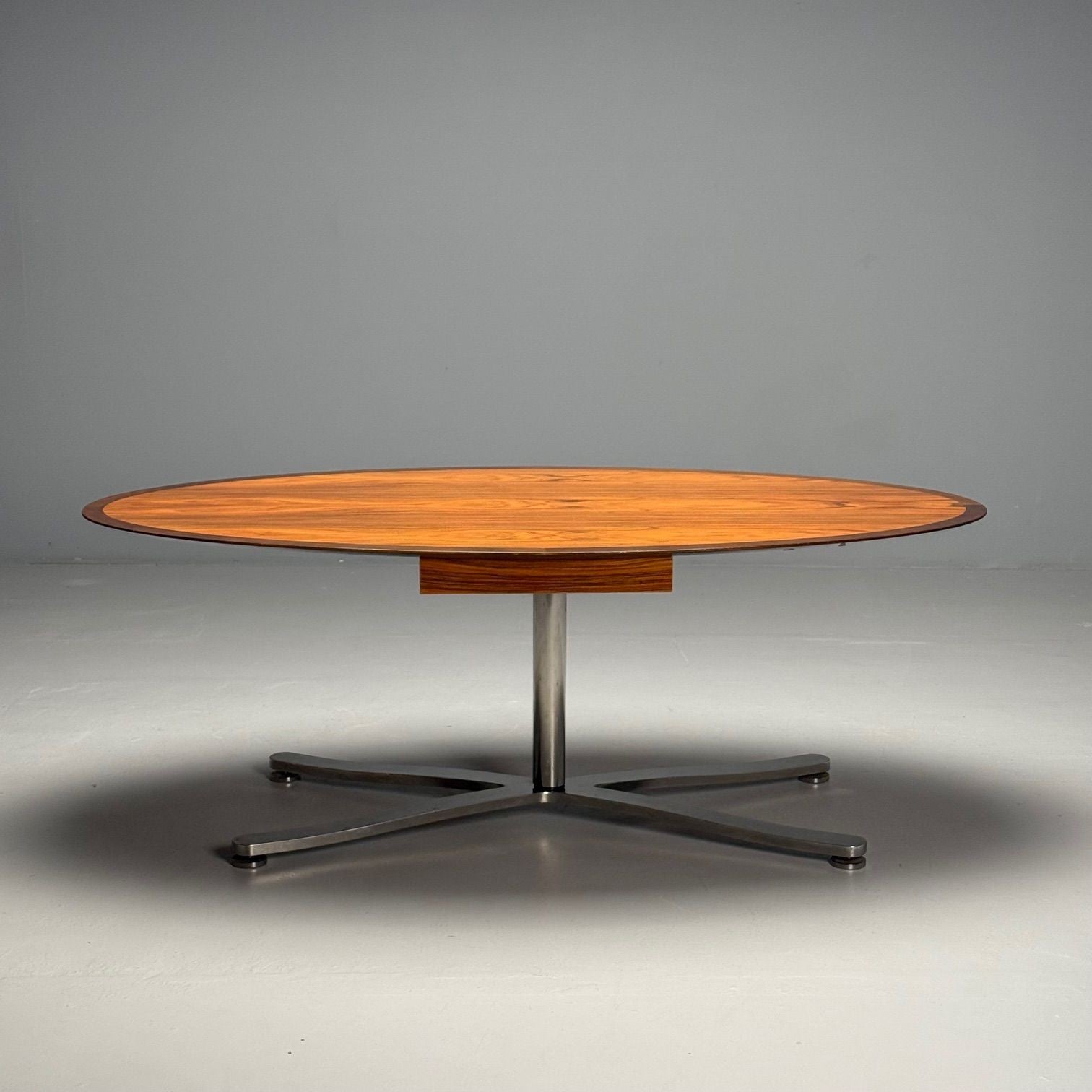 Pace, Mid-Century Modern, Writing Desk, Exotic Wood, Chrome, American, 20th C.