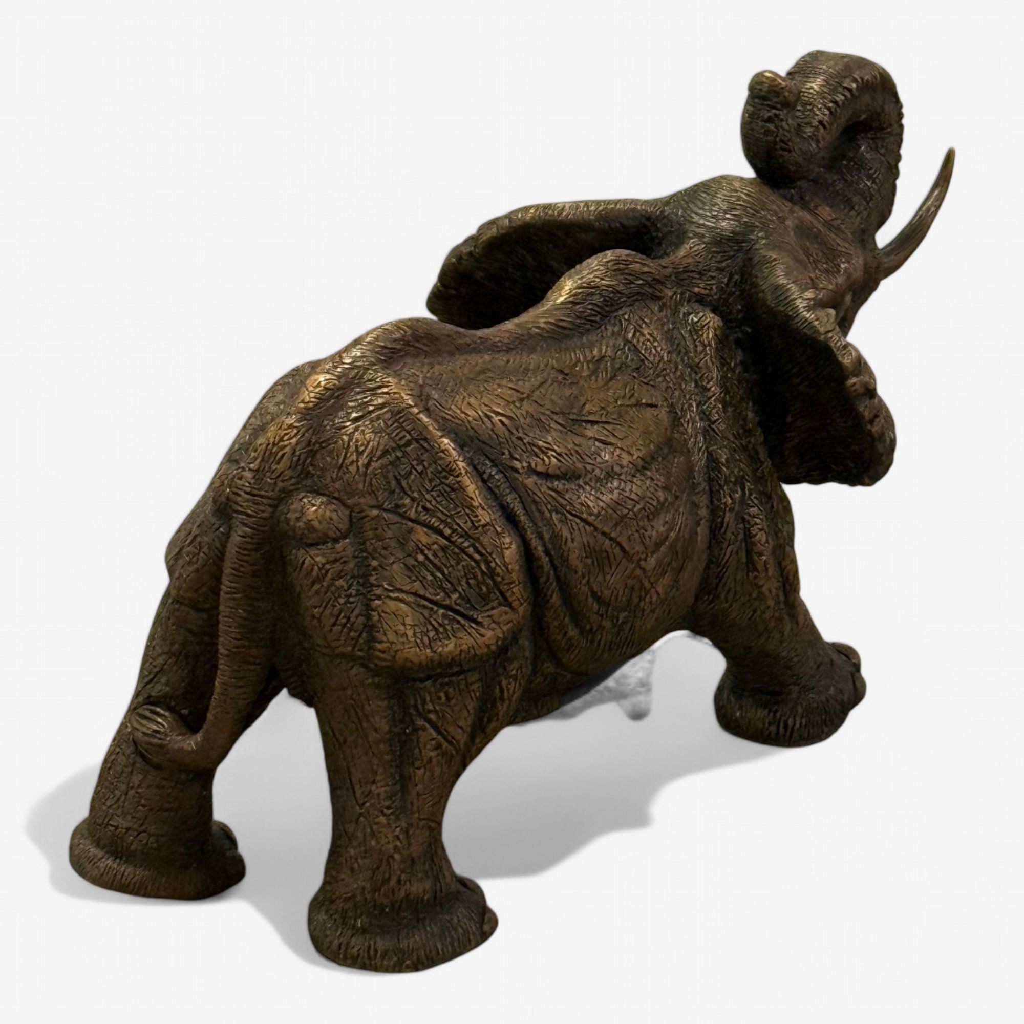 Modern African Elephant Sculpture, Hot Cast Bronze, American, 21st C.