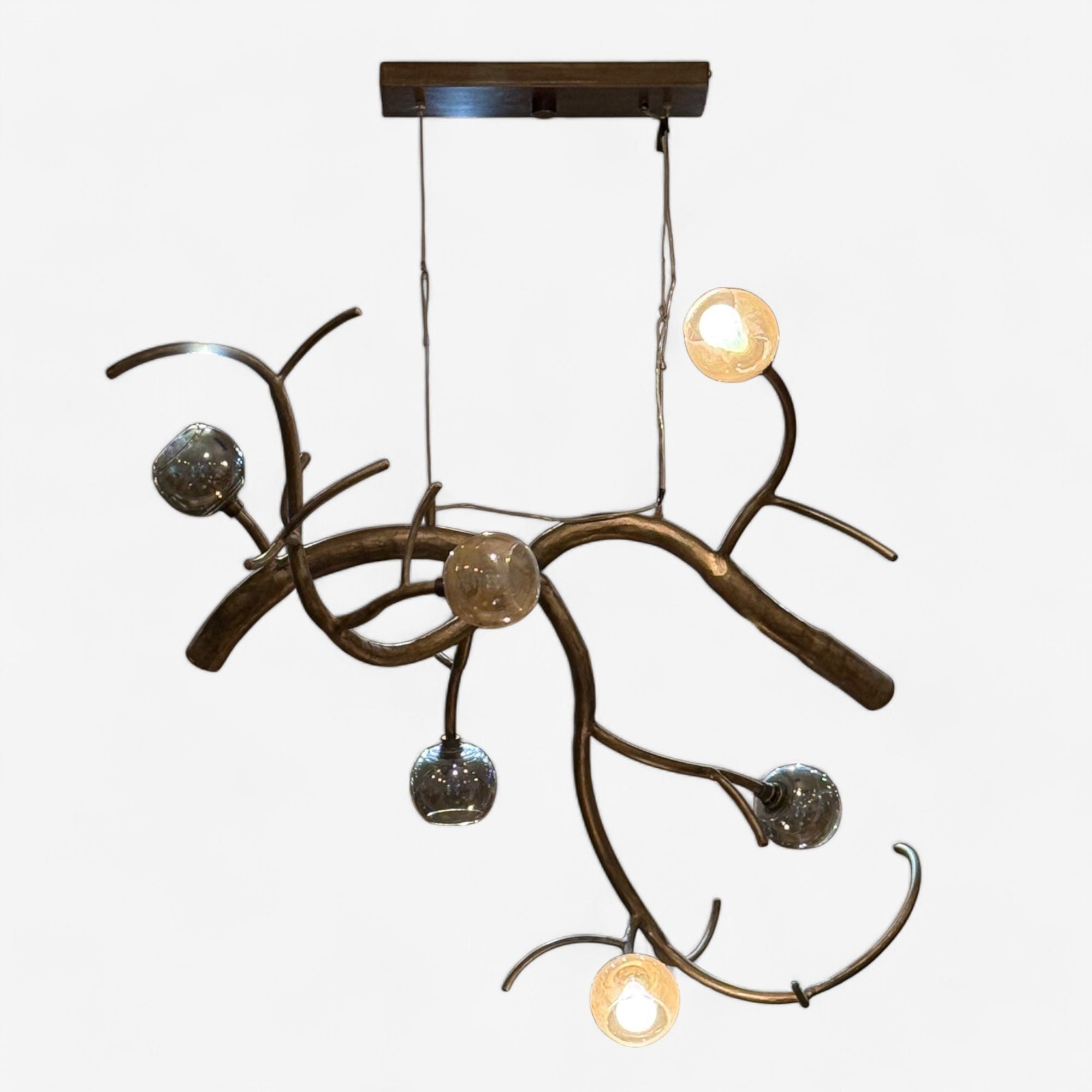 Christopher Poehlmann, Modern Sculptural Branch Chandelier, Mirrored Glass