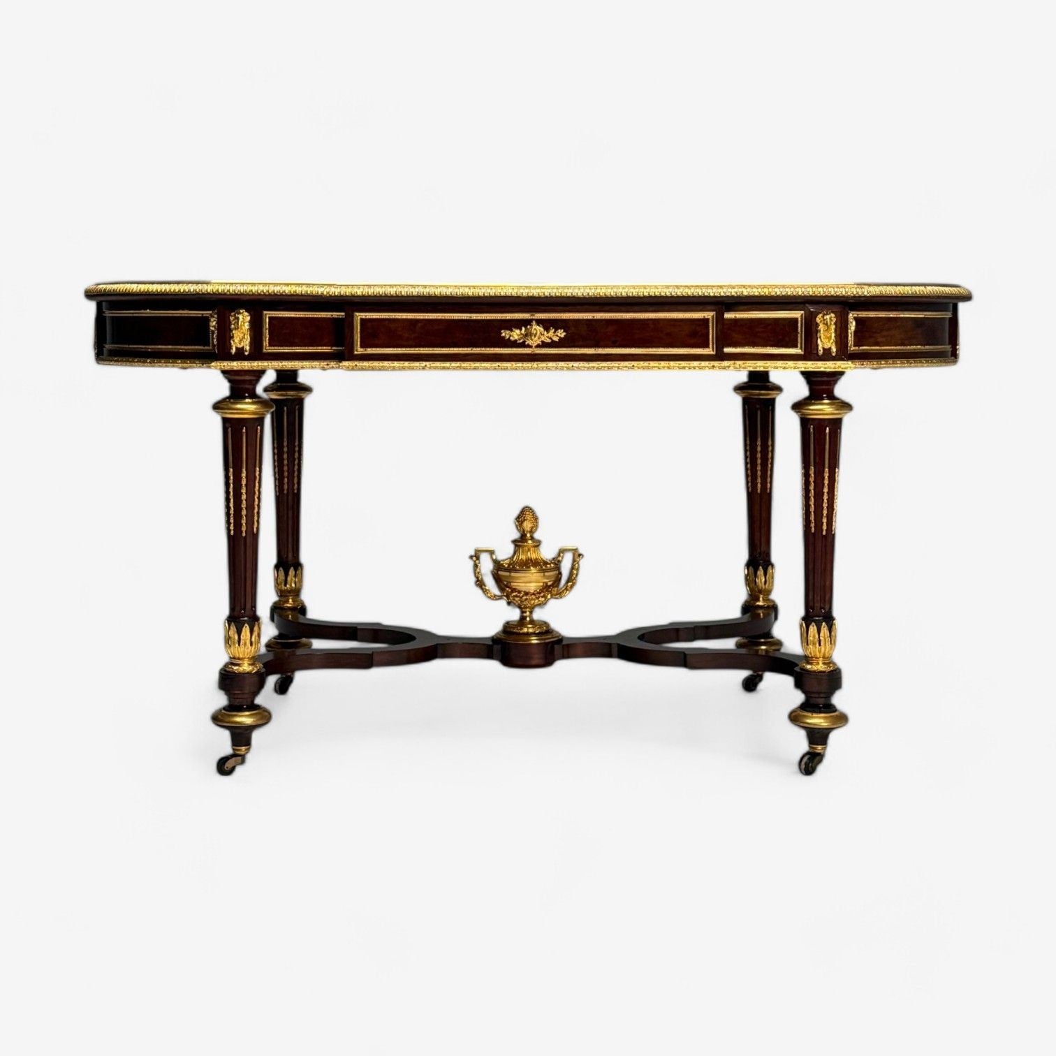 Napoleon III, Desk, Center Table, Bronze, Inlaid Tortoise, France, 19th Century