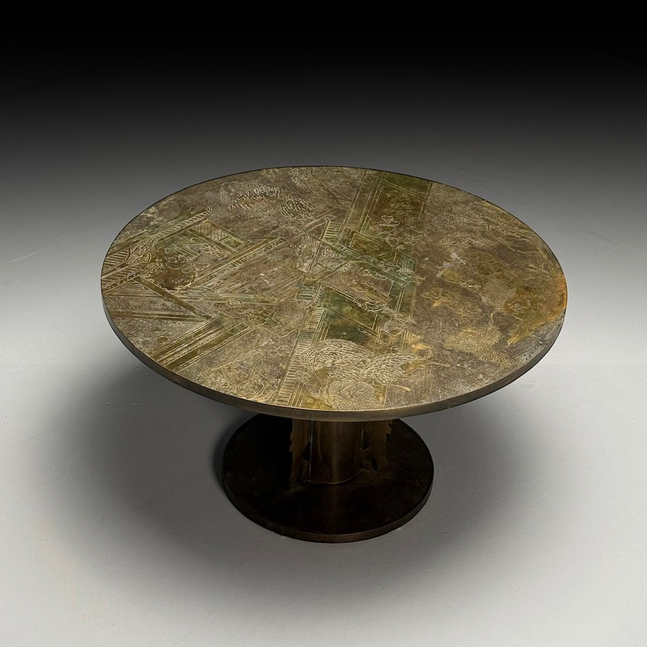 Philip & Kelvin LaVerne, Mid-Century Modern, Chan Center Table, Bronze, 1960s