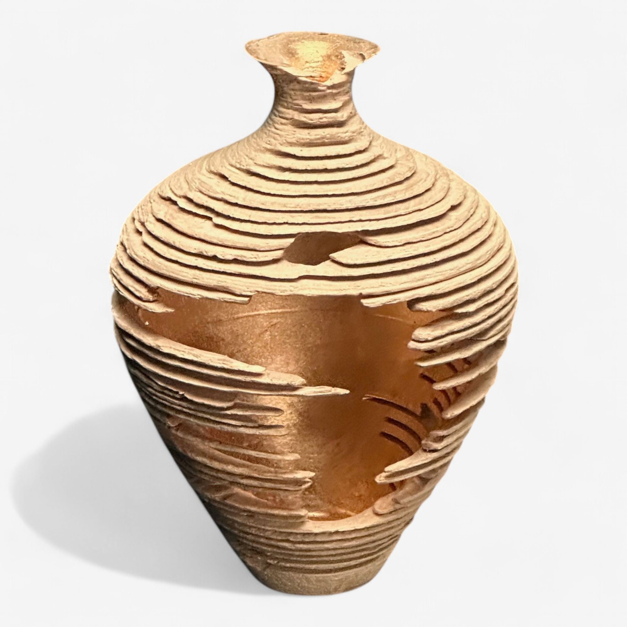 Marc Fish, Contemporary, Disintegrating Vessel, Ash, Gold Leaf, UK, 21st C.