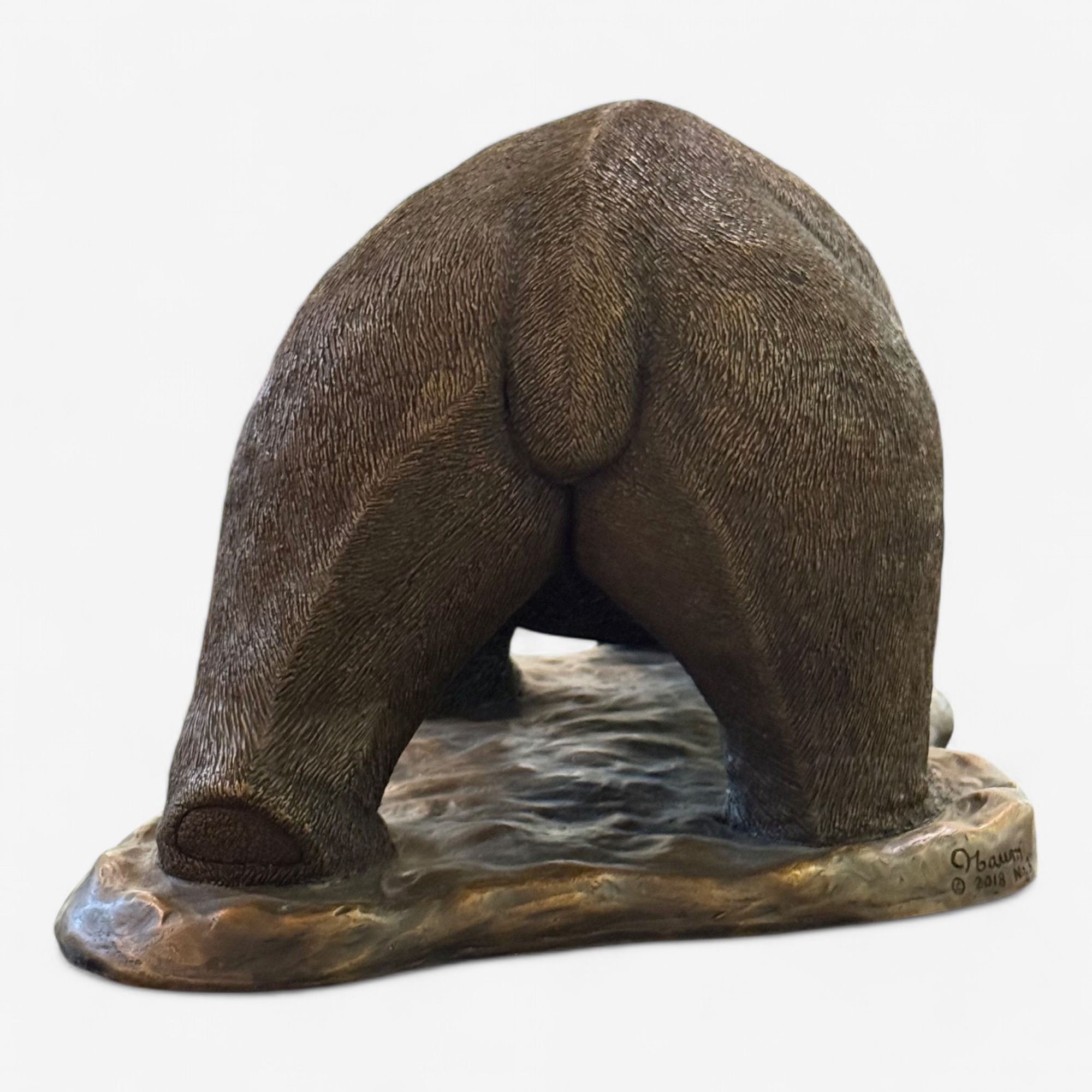 Modern American Bear Sculpture, Hot Cast Bronze, American, 21st C.