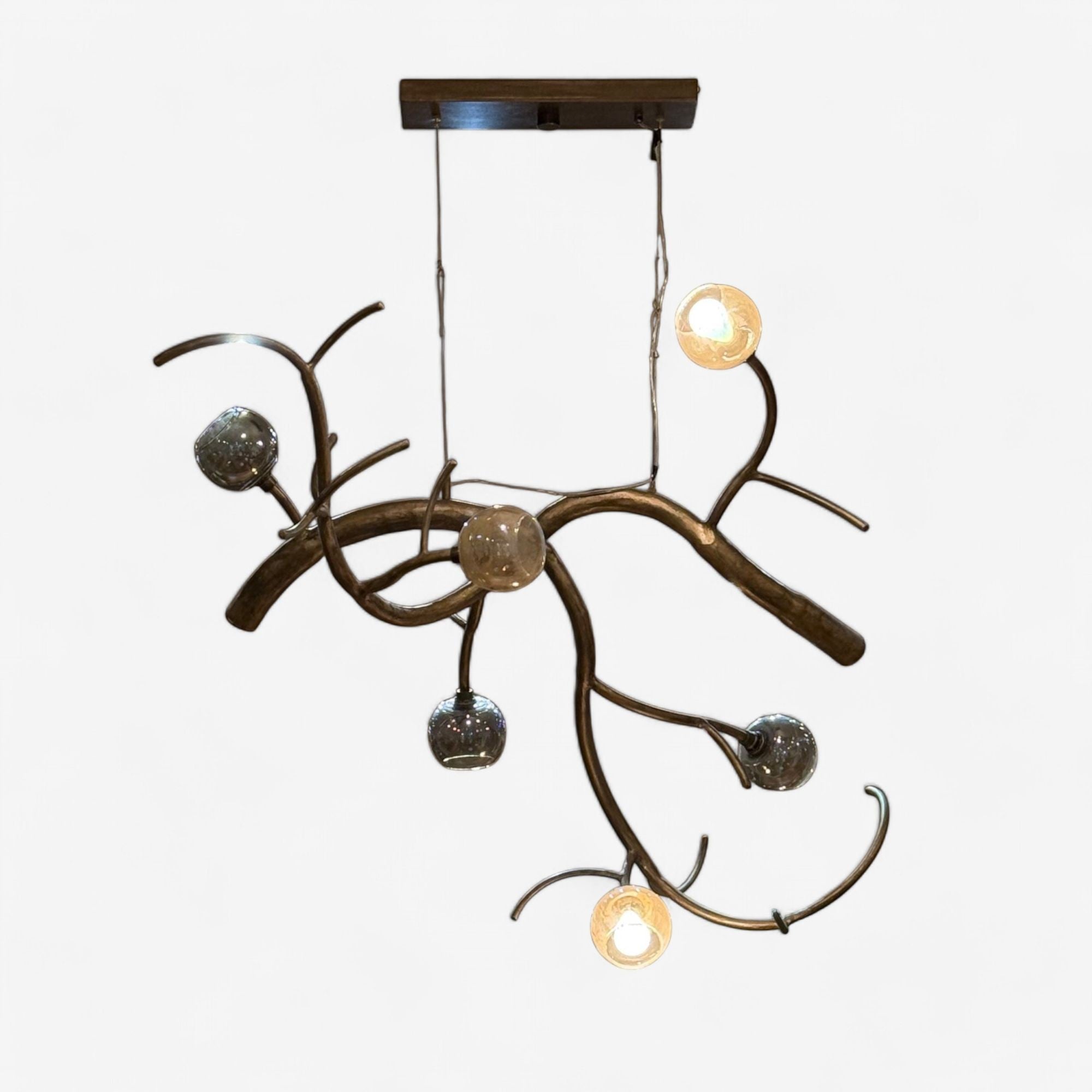 Christopher Poehlmann, Modern Sculptural Branch Chandelier, Mirrored Glass