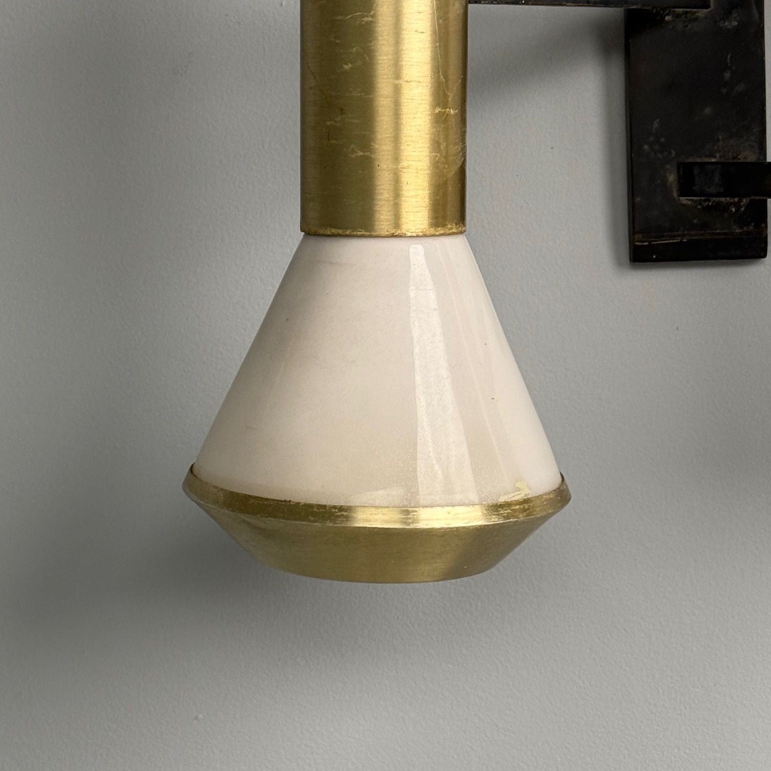 Stilux, Italian Mid-Century Modern, Wall Sconces, Brass, Aluminum, Italy, 1960s