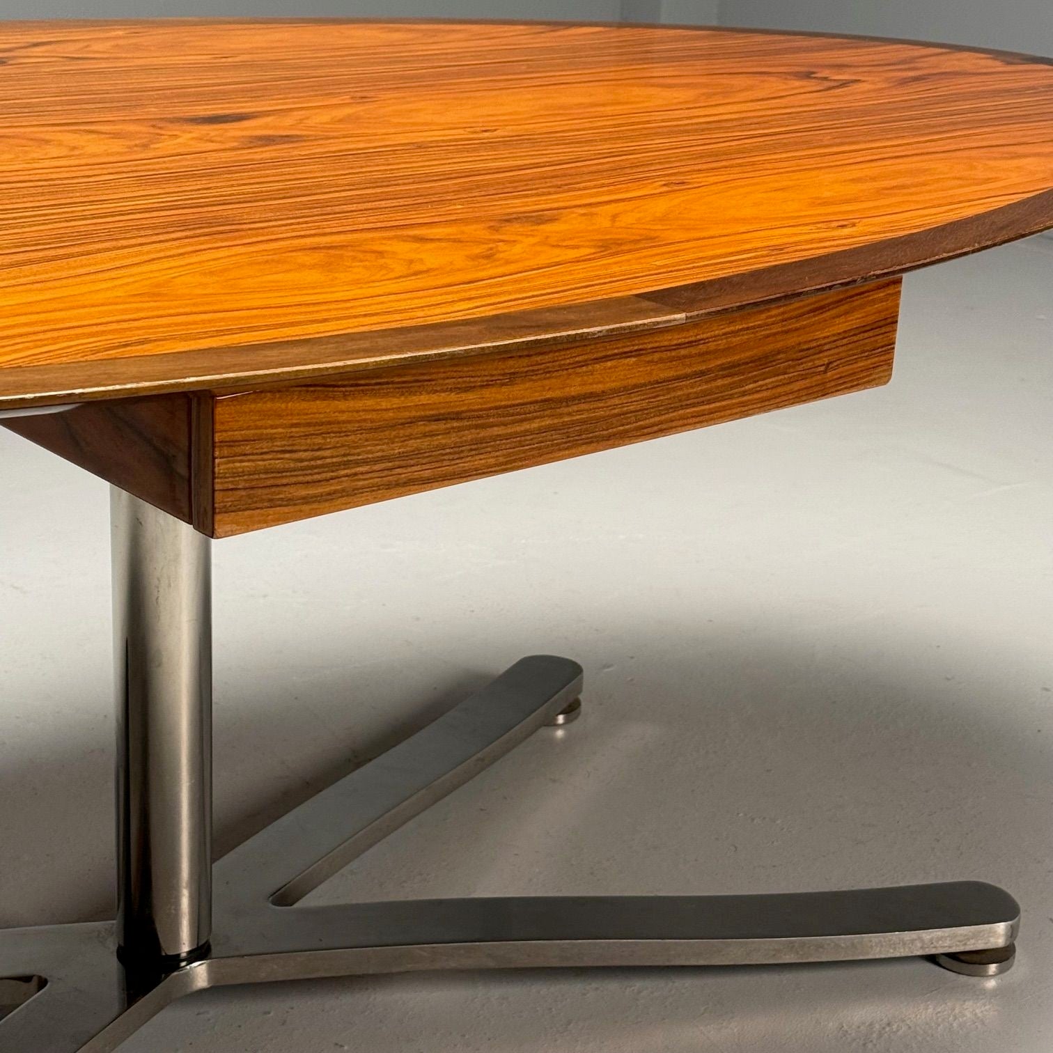 Pace, Mid-Century Modern, Writing Desk, Exotic Wood, Chrome, American, 20th C.