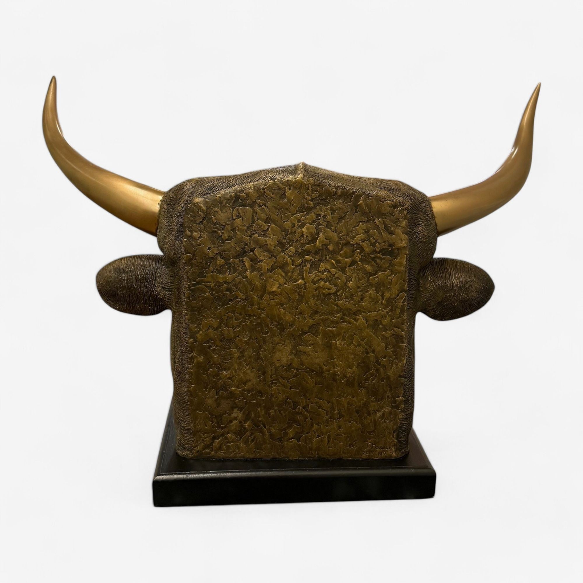 Modern, Spanish Fighting Bull Sculpture, Hot Cast Bronze, American, 21st C.