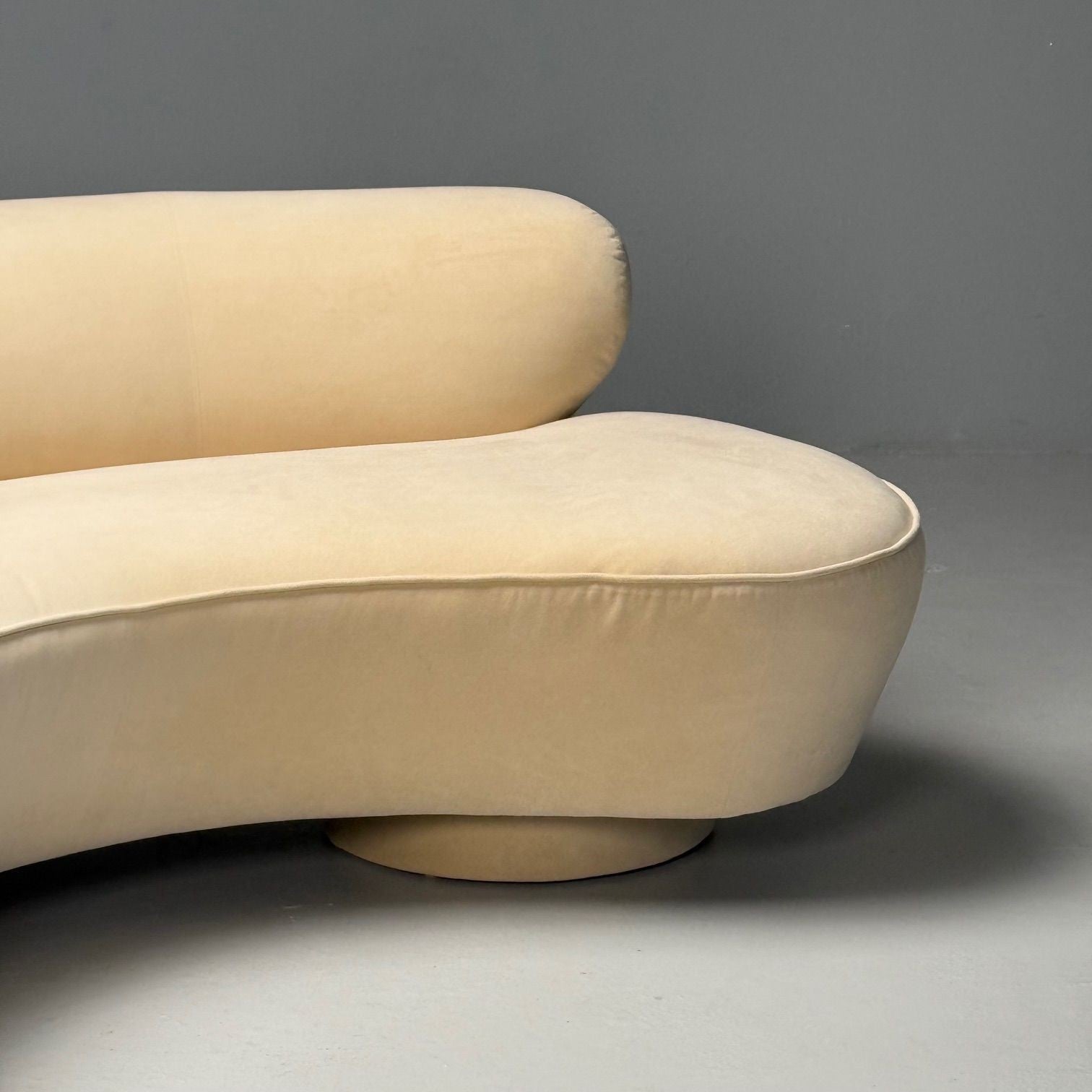 Vladimir Kagan, Directional, Mid-Century Modern, Serpentine Cloud Sofa, Velvet