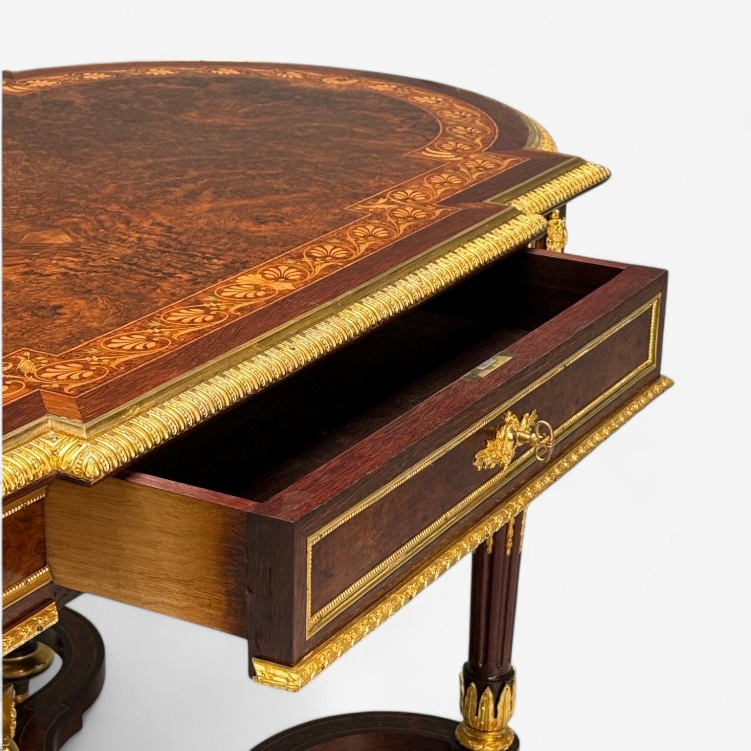 Napoleon III, Desk, Center Table, Bronze, Inlaid Tortoise, France, 19th Century