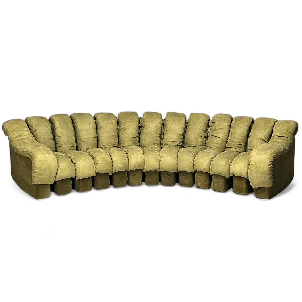 De Sede, Mid-Century Modern, DS-600 Non Stop Sectional Sofa, Green Fabric