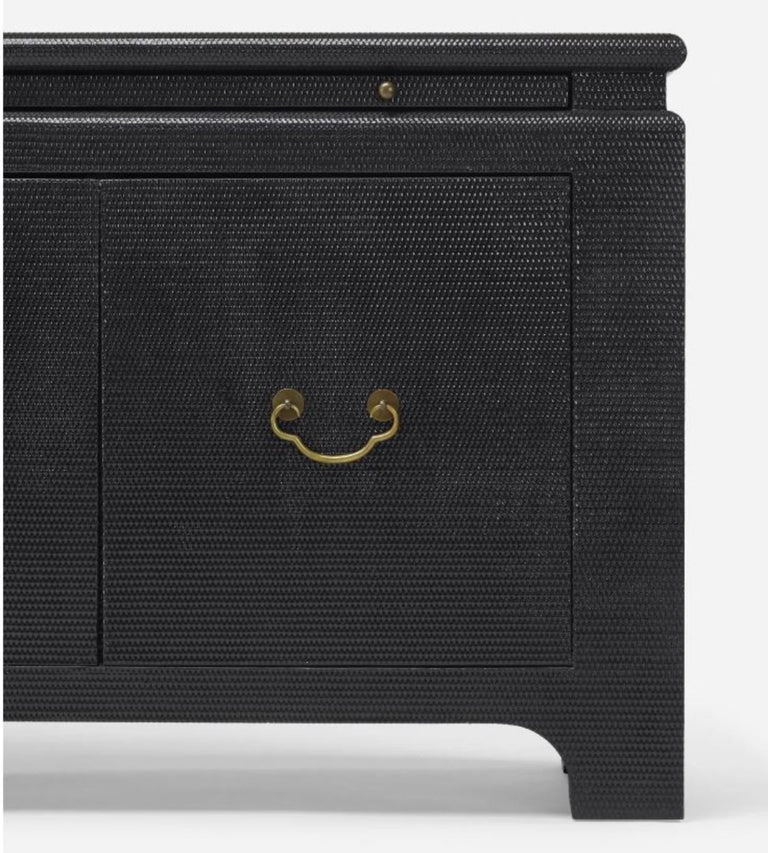 Harrison Van-Horn, Mid-Century Modern Cabinets, Commodes, Black Embossed Leather